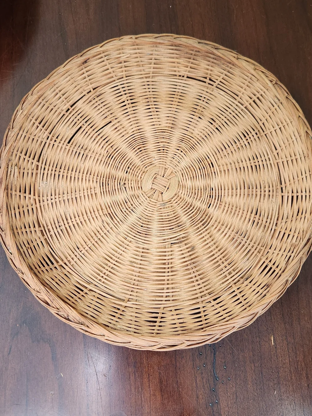 Vintage Set 6 10 Inch Wicker Paper Plate Holders Chargers Basket Trays Picnic